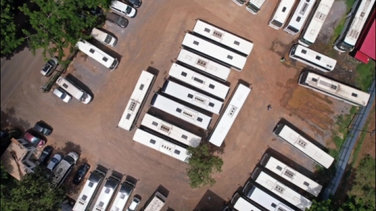 Dépot de bus Halo - Vue de drone