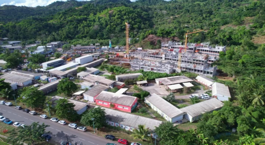 Travaux du lycée de Chirongui - Vue aérienne