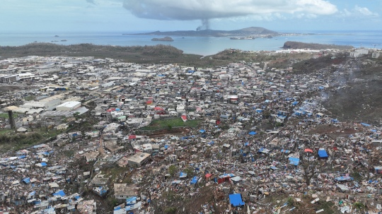 Cyclone - Chido - Décombres du bidonville de Kaweni - Vu de drone