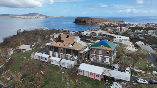 Cyclone - Chido - Préfecture détruite - Vu de drone