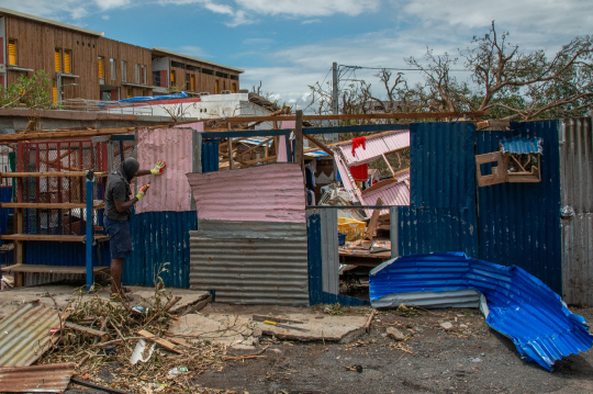 Cyclone Chido - Quartier détruit