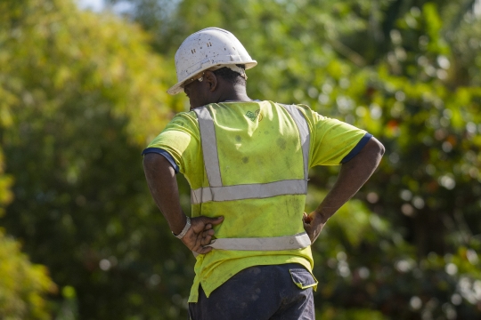 Ouvrier dur chantier BTP