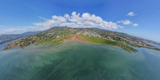 Panoramique aérien de la commune de Tsoundzou