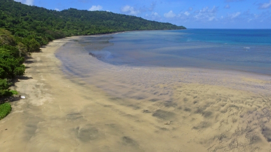 Plage de M'Bouanatsa pendant la marée basse